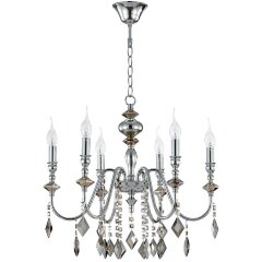 Люстра Crystal Lux MERCEDES SP6 CHROME/SMOKE Люстра Crystal Lux MERCEDES SP6 CHROME/SMOKE