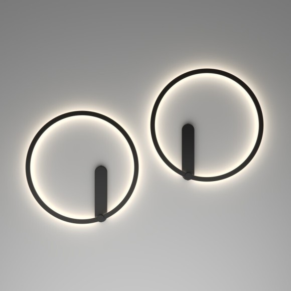 DK5035-BK Бра ROUND со светодиодом, IP20, 24W, 3000/4000/6500K, черный, алюминий