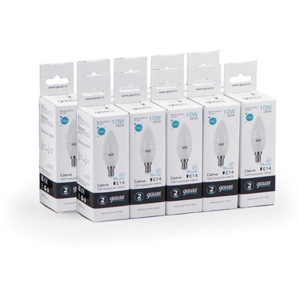 33120 Лампа Gauss LED Elementary Свеча 10W E14 920lm 4100K 1/10/100