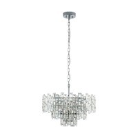 39626 EGLO CALMEILLES 1 Подвесная люстра с 10 лампами E14, 250Вт, хрусталь, хромированный, модерн