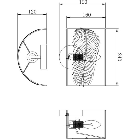 Бра Maytoni H428-WL-01-WG Farn под лампу 1xE14 40W