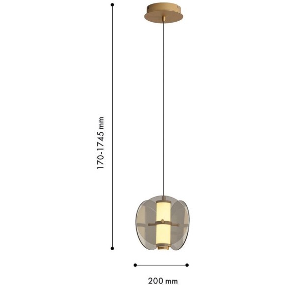 4625-1P, подвес, D200xH210/1745, LEDx10W, 490LM, 3000K, included