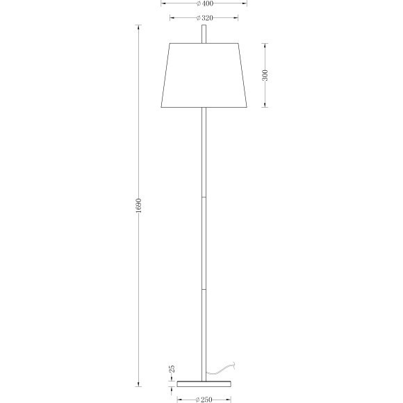Торшер с абажуром Freya FR5118FL-01BS Sandy под лампу 1xE27 40W