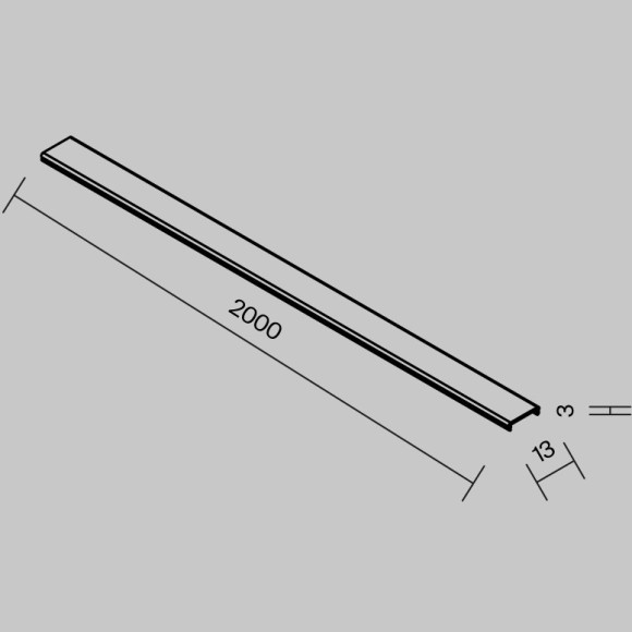 TRAMN034DC-2W Рассеиватель для низкпрофильного накладного шинопровода 2 метра Maytoni Technical