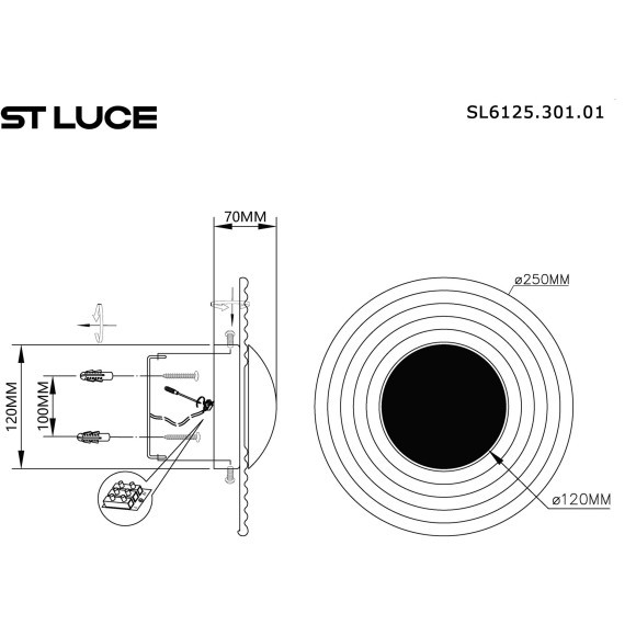SL6125.301.01 Светильник настенный ST-Luce Латунь/Прозрачный LED 1*6W 3000K MOON SL6125.301.01 Светильник настенный ST-Luce Латунь/Прозрачный LED 1*6W 3000K MOON