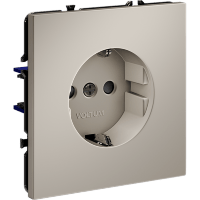 VLS040203 Розетка встраиваемая с заземлением и защитными шторками максимальный ток 16 Ампер (3500 Ватт) кашемирового цвета VOLTUM S70 (кашемир)