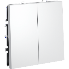 VLS020602 Выключатель с самовозвратом (звонковый) двухклавишный встраиваемый белого матового цвета 10А (2200 Ватт) VOLTUM S70 (белый матовый)