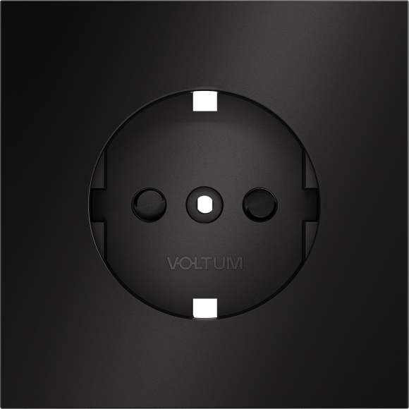 VLSM000712 Накладка для розетки металлическая с заземлением и защитными шторками антрацитового цвета VOLTUM S70 Metal (антрацит)