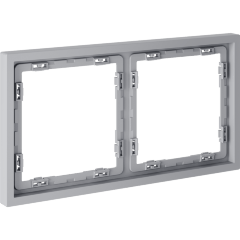 VLS100216 Рамка пластиковая для электрических изделий серого цвета VOLTUM серии S70 на 2 поста (серый)