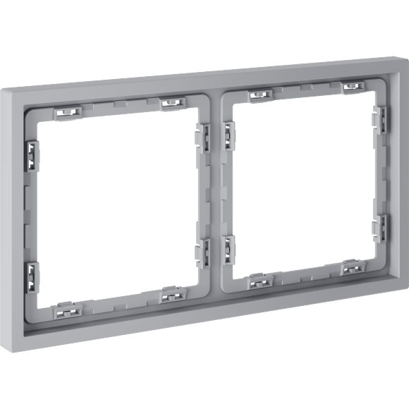 VLS100216 Рамка пластиковая для электрических изделий серого цвета VOLTUM серии S70 на 2 поста (серый)