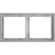 VLS100216 Рамка пластиковая для электрических изделий серого цвета VOLTUM серии S70 на 2 поста (серый)