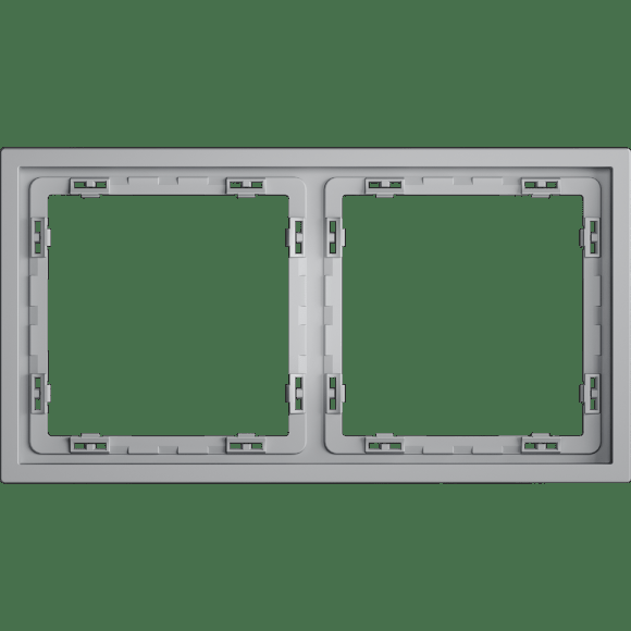 VLS100216 Рамка пластиковая для электрических изделий серого цвета VOLTUM серии S70 на 2 поста (серый)