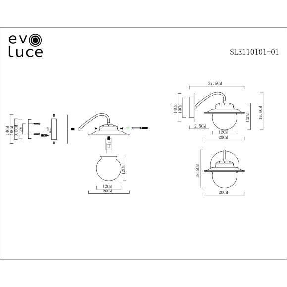 SLE110101-01 Светильник настенный Античная бронза/Прозрачный E14 1*40W GARONNI