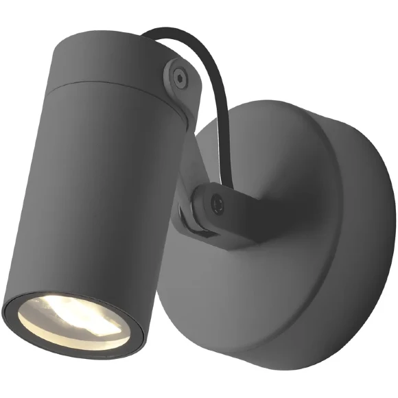 Favourite Slit 4807-1W Уличный современный настенный фасадный светильник, поворотный плафон цилиндр, черный матовый металл, стекло, LED 6Вт 3000K 525Лм CRI90 30° IP65 220В