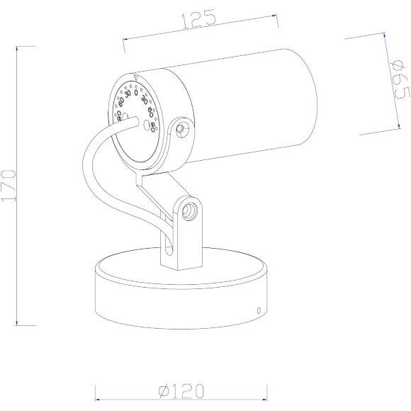 Favourite Slit 4807-1W Уличный современный настенный фасадный светильник, поворотный плафон цилиндр, черный матовый металл, стекло, LED 6Вт 3000K 525Лм CRI90 30° IP65 220В