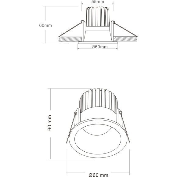 Встраиваемый светильник Technical DL034-01-06W4K-B