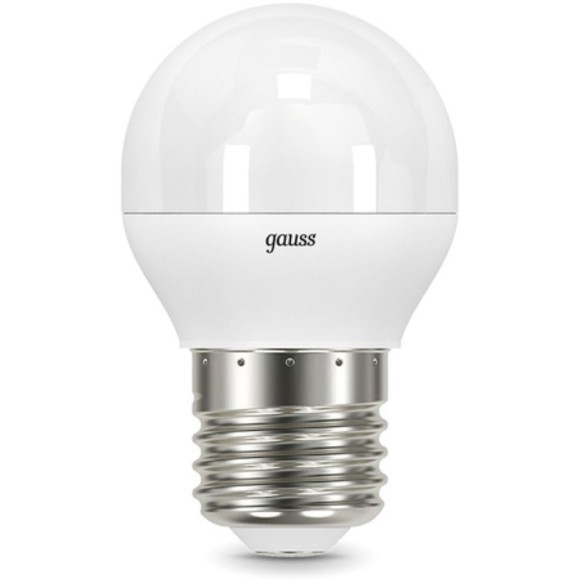 105102107 Лампа Gauss LED Шар E27 6.5W 520lm 3000K 1/10/50