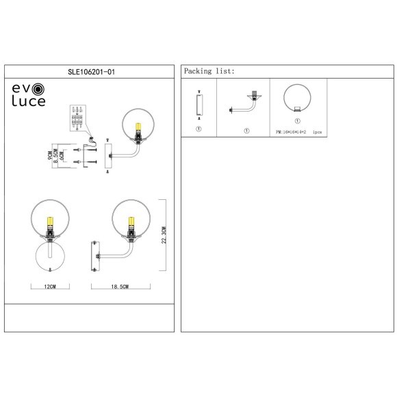 SLE106201-01 Светильник настенный ST-Luce Золотистый/Белый G9 LED 1*5W REDJINO