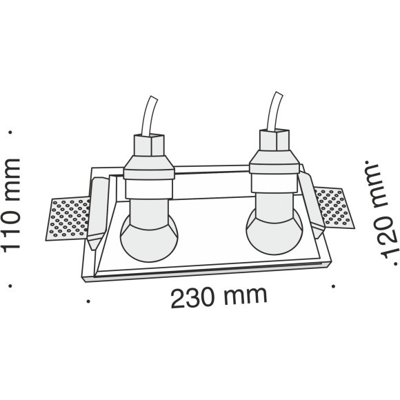 Гипсовый светильник под покраску Maytoni DL002-1-02-W Gyps Modern под лампы 2xGU10 35W