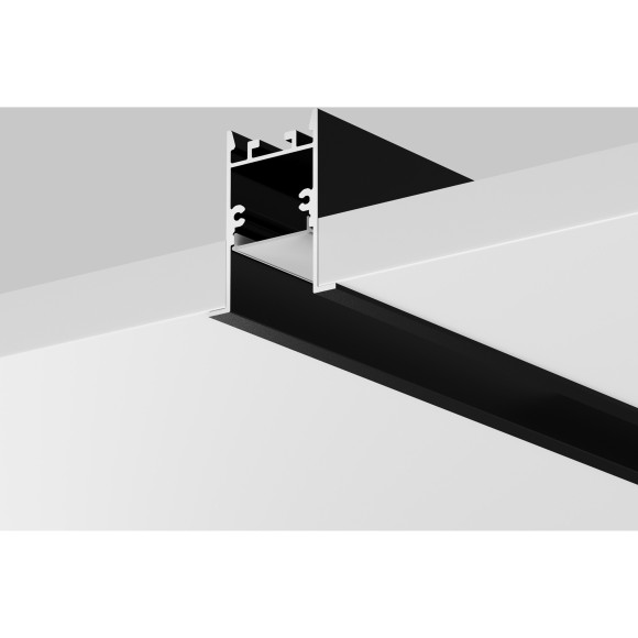 Алюминиевый профиль встраиваемый скрытого монтажа 35x42 (Черный, 2 м), 632015 Алюминиевый профиль встраиваемый скрытого монтажа 35x42 (Черный, 2 м), 632015