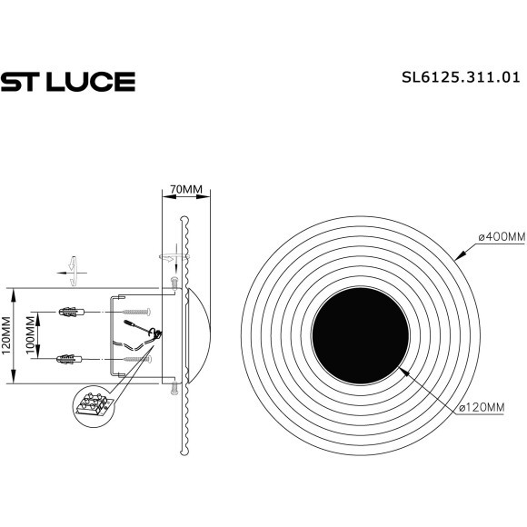 SL6125.311.01 Светильник настенный ST-Luce Латунь/Прозрачный LED 1*6W 3000K MOON SL6125.311.01 Светильник настенный ST-Luce Латунь/Прозрачный LED 1*6W 3000K MOON