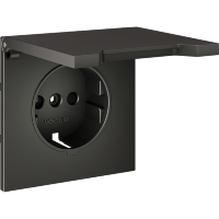 VLS000806 Накладка для розетки с заземлением, защитными шторками и защитной крышкой титанового цвета VOLTUM S70 (титан)