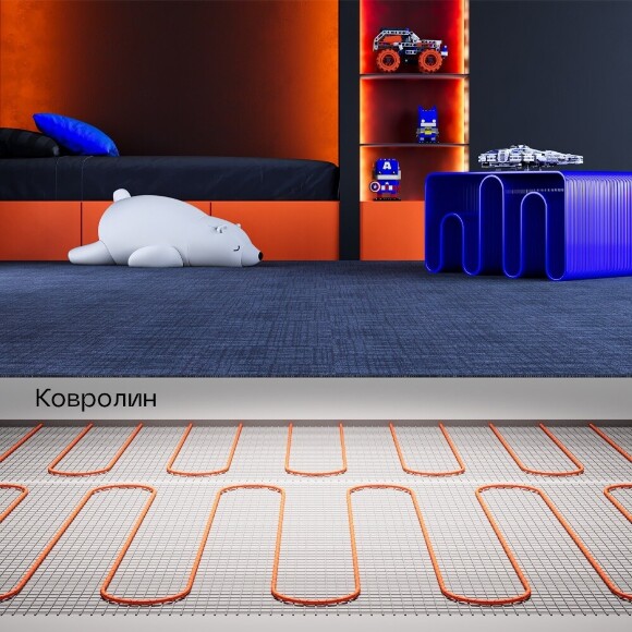 VLT01-150-6.0 Нагревательный мат (Теплый пол) длиной 12 метров и шириной полметра (0,5 метра) Voltum Т150 мощность 900Вт 150Вт/м², двужильный экранированный кабель, клеевая основа, укладка в плиточный клей/стяжку, гарантия 25 лет