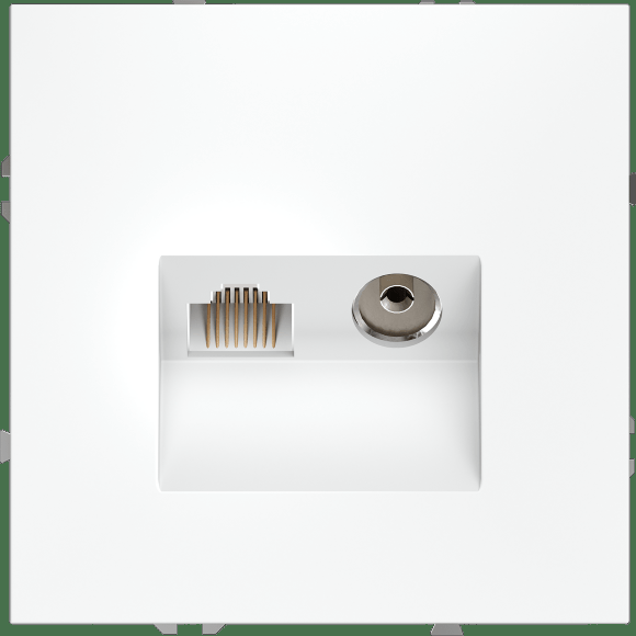 VLS060702 Розетка компьютерная RJ45 и ТV Телевизионная оконечная для антренных кабелей RG6 или РК 75-4,8-31. Патчкорд категории 6Е (для проводов CAT5-CAT6 до 10 Гбит/сек) белого матового цвета VOLTUM S70 (белый матовый)