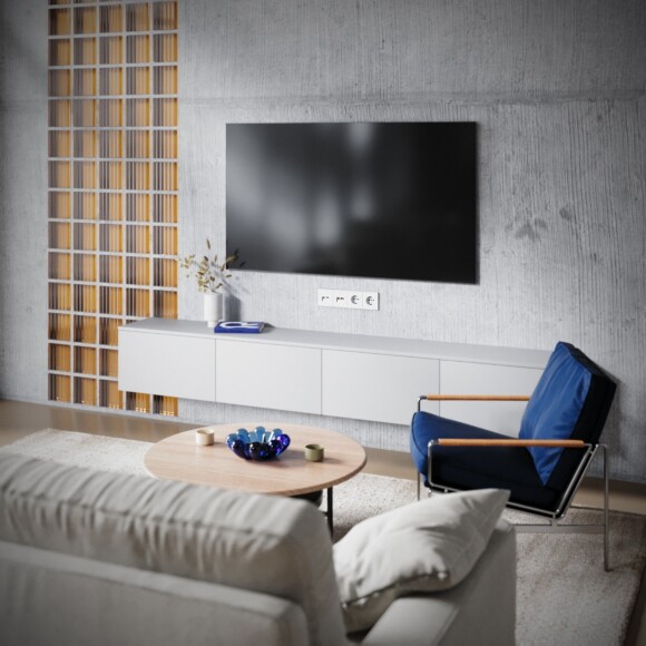 VLS060702 Розетка компьютерная RJ45 и ТV Телевизионная оконечная для антренных кабелей RG6 или РК 75-4,8-31. Патчкорд категории 6Е (для проводов CAT5-CAT6 до 10 Гбит/сек) белого матового цвета VOLTUM S70 (белый матовый)