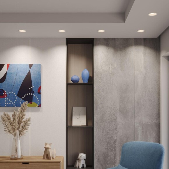 Novotech CLARTE 359875 Белый круглый встраиваемый светильник диаметром 95мм, с CCT переключателем цветовой температуры LED 12Вт 670Лм CRI≥90 80° 3000-4000-6000К IP20 220V (коэффициент пульсации<1%)