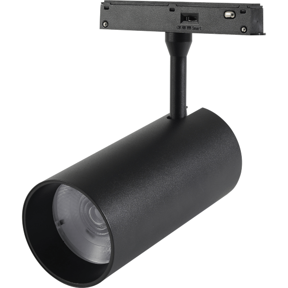 Crystal Lux CLT 0.33 003 20W BL 3CCT-SMART 1409/376 Черный магнитный трековый спот с CCT переключаемой цветовой температурой или SMART управлением (при исп. драйвера CLT 0.203 08/09 SMART), 20Вт 1700Лм 3000,4000,6000К 24° CRI90 48V