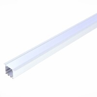 ST017.129.06 Встраиваемый алюминиевый 2м профиль с фланцем (кромкой), с рассеивателем для светодиодной ленты, размеры 2000×50×35мм. В комплекте: рассеиватель 2м; торцевые заглушки 2шт