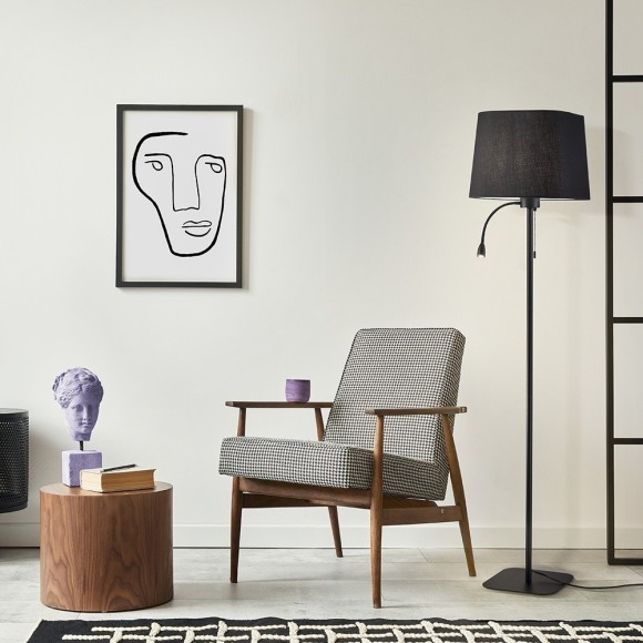 Торшер с абажуром Maytoni Z001FL-L3W-1B Farel под лампу 1xE27 60W