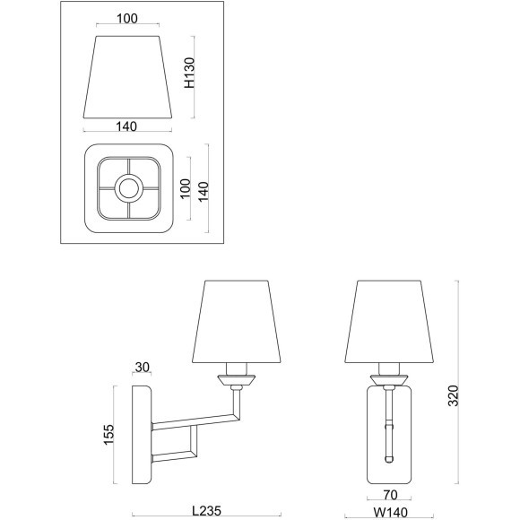 Настенный светильник (бра) Freya FR5266WL-01CH
