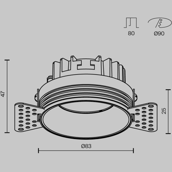 Встраиваемый светильник Technical DL055-8W3-4-6K-TRS-W