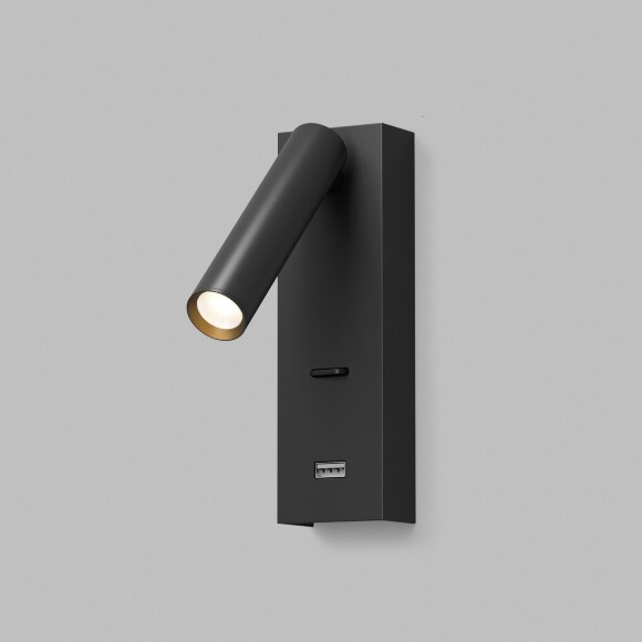 Светильник настенный с USB портом и usb type-c DK5090-BK Denkirs CHARGELUX, USB-A 3Вт, 3000К