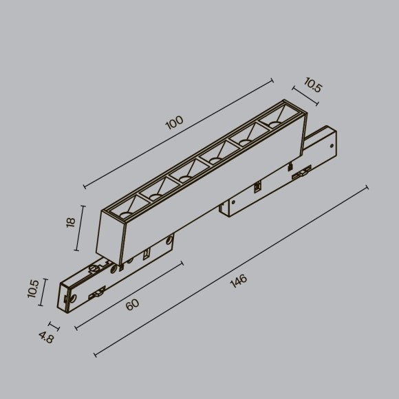 TR193-1-5W2.7K-M-B Ультратонкий трековый диммируемый по TRIAC 0/1-10V магнитный светодиодный светильник Maytoni Levity CRI90+ 2700К 220Лм 30° 5Вт