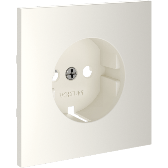 VLS000613 Накладка для розетки с заземлением бежевого цвета VOLTUM S70 (хлопок)