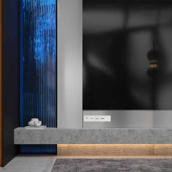 VLS000613 Накладка для розетки с заземлением бежевого цвета VOLTUM S70 (хлопок)