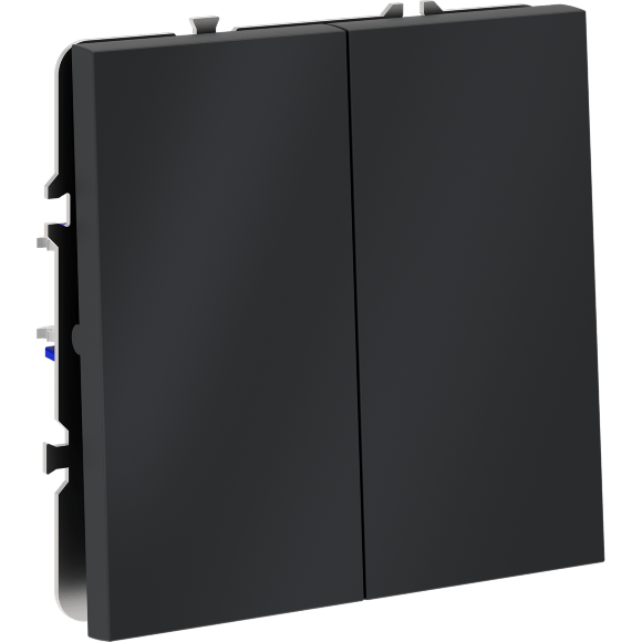 VLS020507 Перекрестный переключатель встраиваемый двухклавишный 10 ампер (2200 Ватт) графитового цвета 10А (2200 Ватт) VOLTUM S70 (графит)