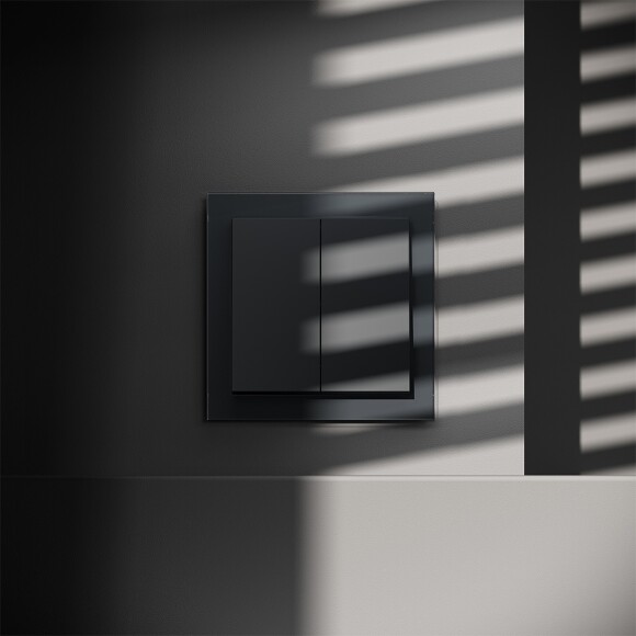 VLS020507 Перекрестный переключатель встраиваемый двухклавишный 10 ампер (2200 Ватт) графитового цвета 10А (2200 Ватт) VOLTUM S70 (графит)