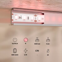 Maytoni 201171 Cветодиодная лента красного света, 5 метров, ширина 8мм серия BASE SMD2835 12V 9,6Вт/м IP20 CRI80 120° кратность резки 25мм, раб. температура -30...+60°С