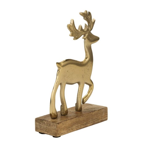 427573 Фигурка Олень BALIGUIAN L130, B50, H200 алюминий, дерево, золотой, натуральный 427573 Фигурка Олень BALIGUIAN L130, B50, H200 алюминий, дерево, золотой, натуральный