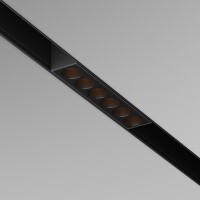 Maytoni Exility TR031-2-6W3K-B Черный магнитный трековый светодиодный линейный светильник с 6ю глазковыми светодиодами в ячейках, LED 6W 3000К 350Лм 36° CRI90 IP20 48В 126x44x22мм