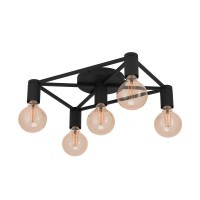 43721 EGLO SPEKE Потолочный светильник с 5 лампами E27, 200Вт, IP20, L415 B310 H105, сталь, черный