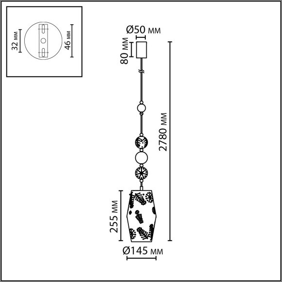 Подвес E27 1*40W KARELIA 5444/1