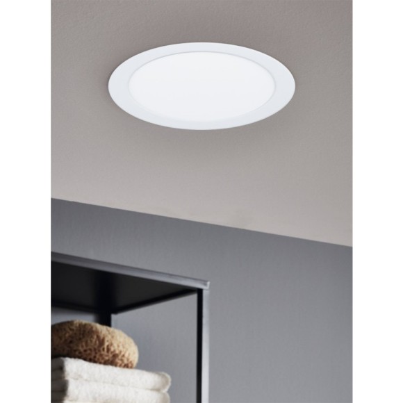 99203 Светодиодный встраиваемый светильник FUEVA 5, 11W (LED), ?166, ET26, IP44, 1350lm, 3000K, сталь, белый