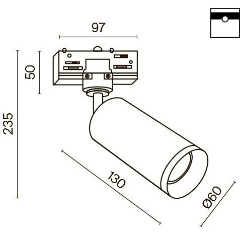 Трехфазный трековый светильник Maytoni Unity TR028-3-GU10-B Focus под сменную лампу GU10