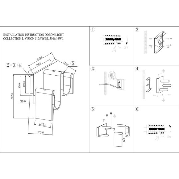 Настенный светильник LED x 16W 4000K FLOW 5105/16WL Настенный светильник LED x 16W 4000K FLOW 5105/16WL