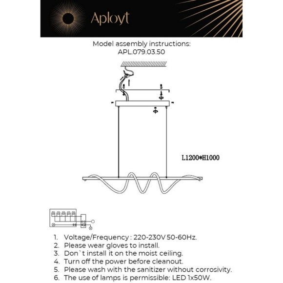 Люстра подвесная LED 3500K 2750Lm Franka APL.079.03.50